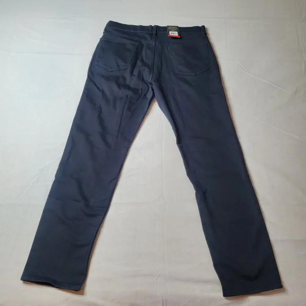 Banana Republic Men Size 34x32 NWT 5 Pocket Pant Slim Fit Stretch Black 1620338